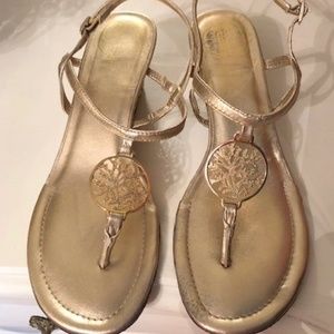 Lilly Pulitzer Gold Wedge Sandals